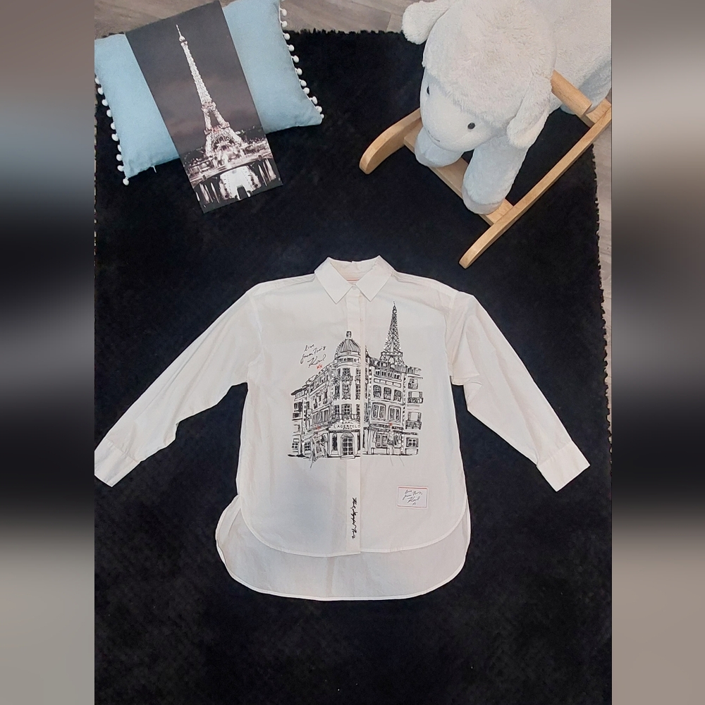 White Paris Women Long sleeve Blouse